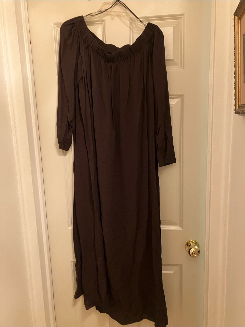Michael Kors Collection Brown Off-Shoulder Maxi Dress